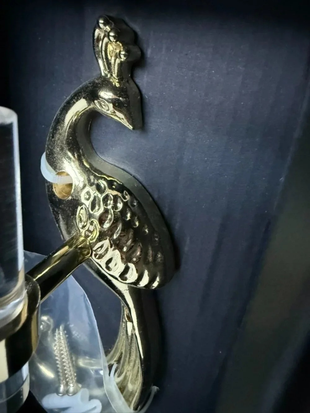 Peacock Hardware Acrylic Bathroom Set Towel Ring Hook Toilet Paper Holder NEW
